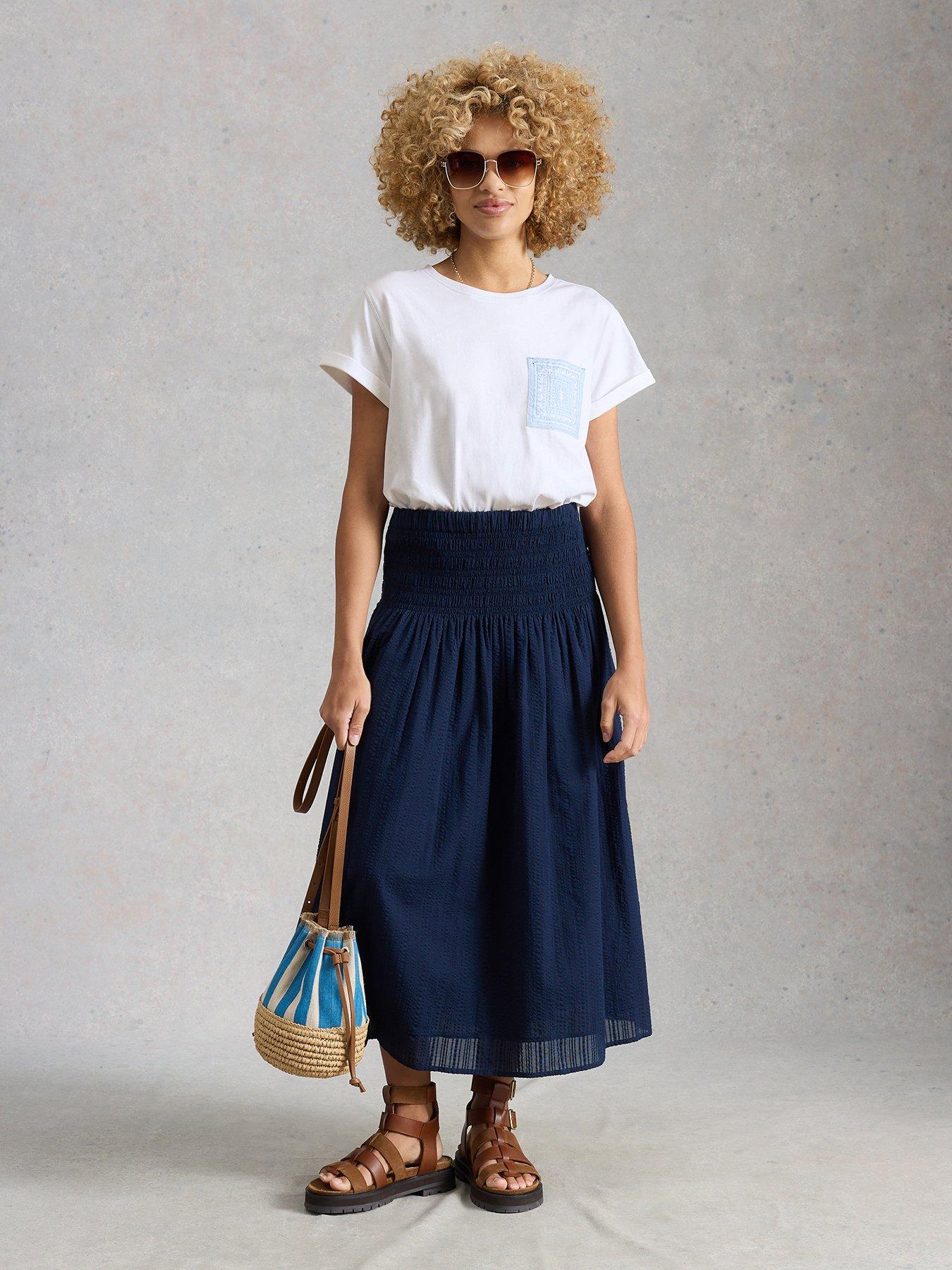 Image 3 of 6 of White Stuff Gina Embroidered Pocket Tee - White