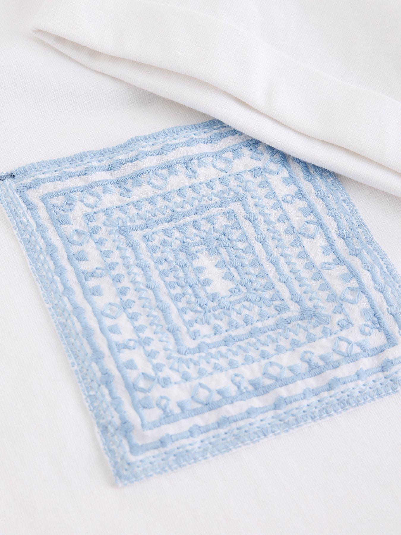 Image 6 of 6 of White Stuff Gina Embroidered Pocket Tee - White