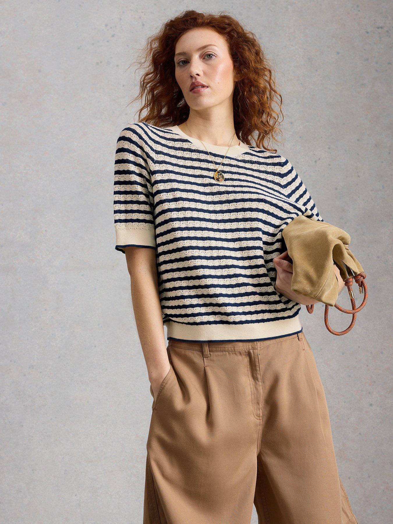 Image 1 of 6 of White Stuff Holly Pointelle Tee