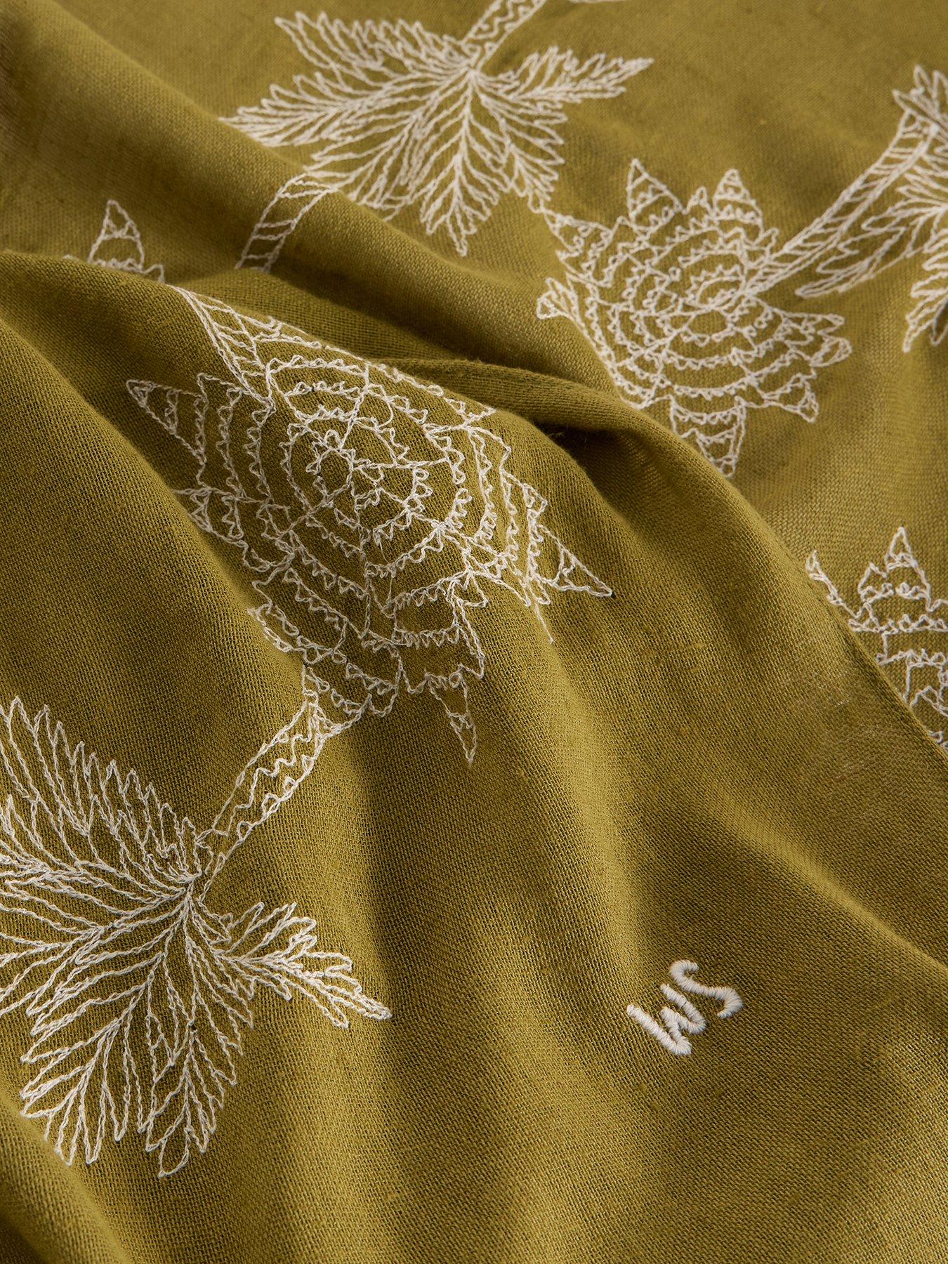 Image 3 of 3 of White Stuff Embroidered Plain Scarf