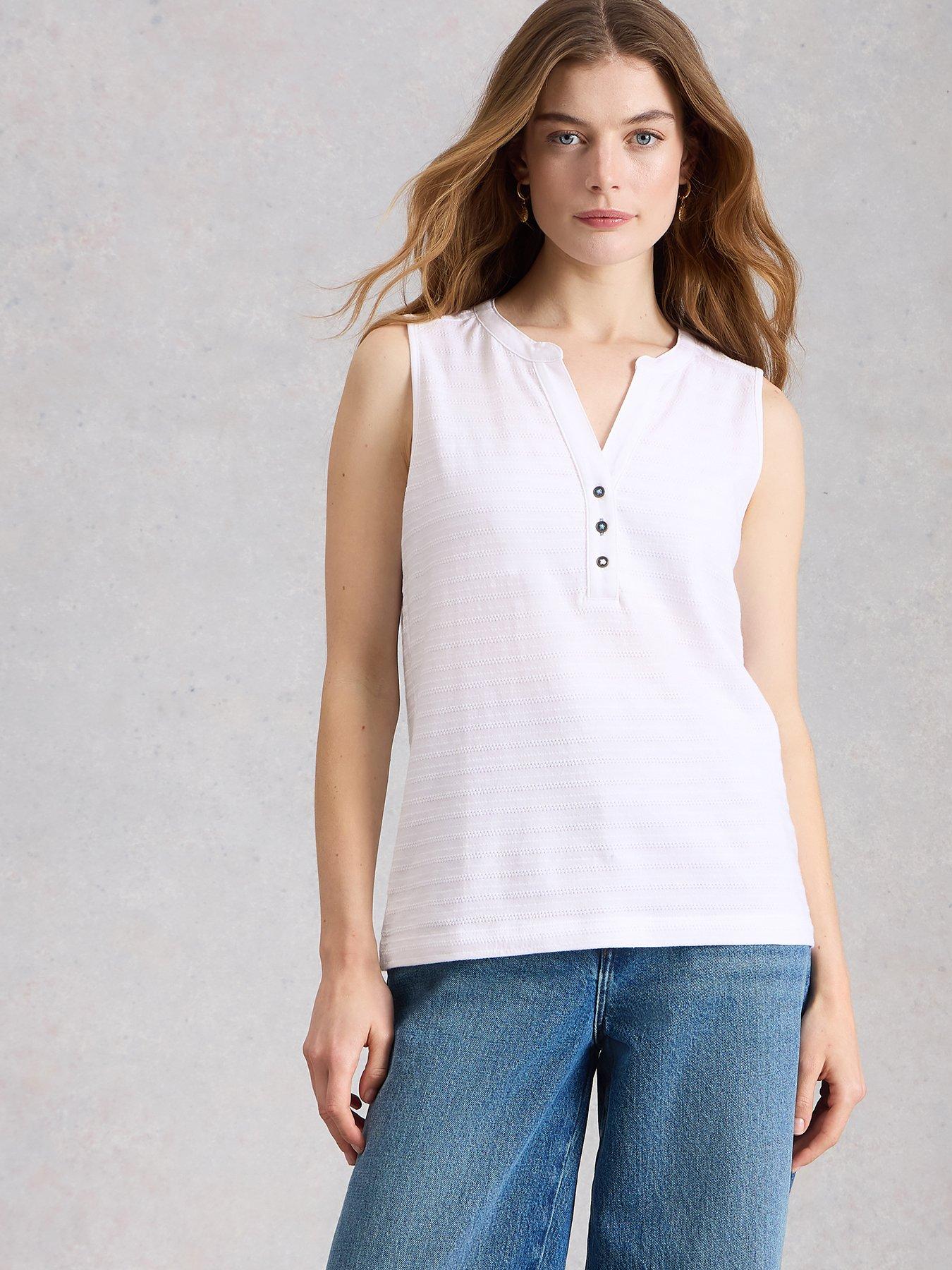 Image 1 of 6 of White Stuff Nora Texture Notch Vest