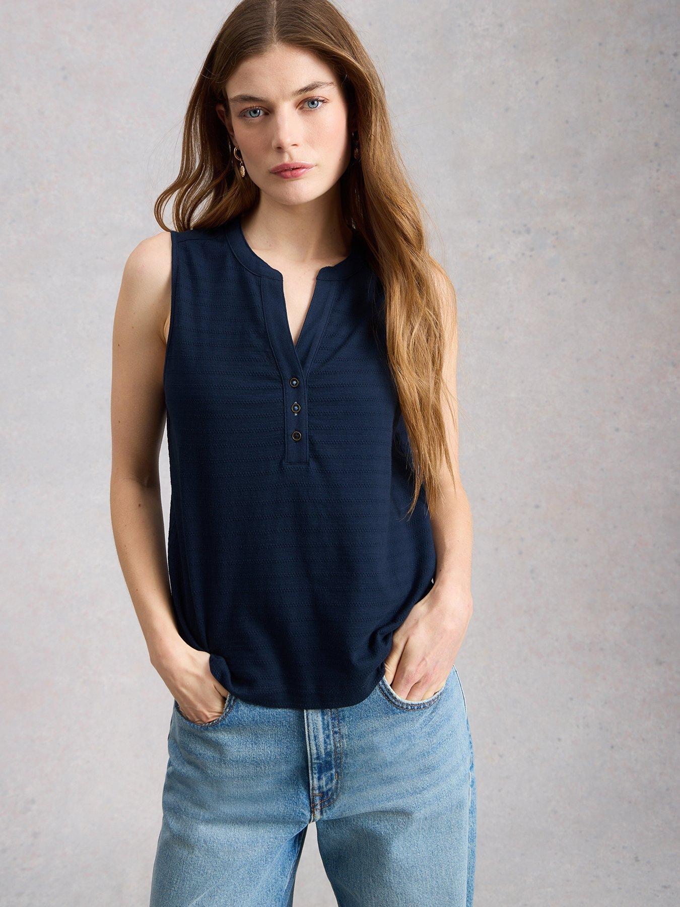 Image 1 of 6 of White Stuff Nora Texture Notch Vest