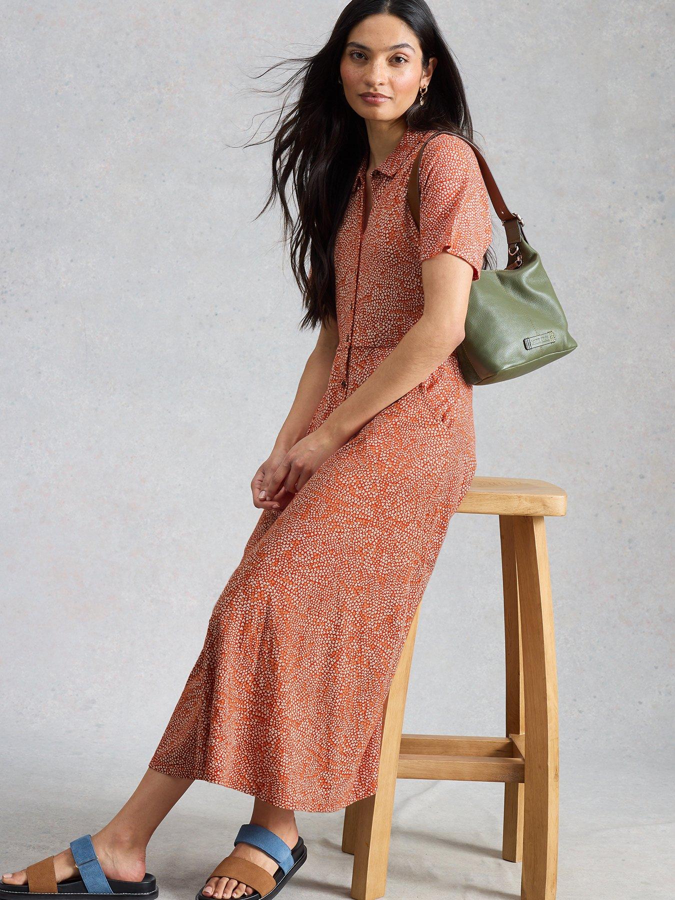 White Stuff Rua Jersey Shirt Dress - Red