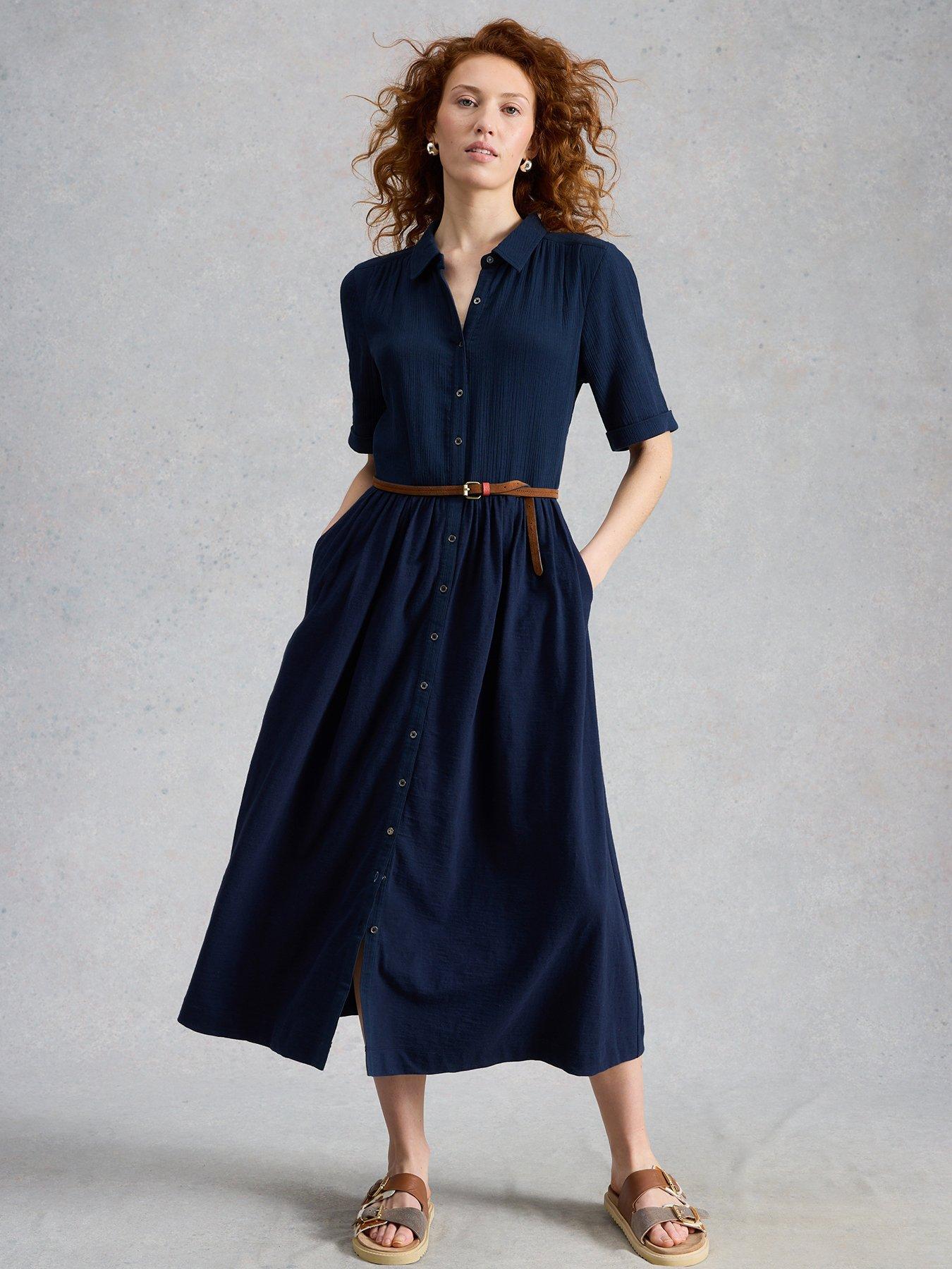 Image 1 of 6 of White Stuff Rylee Double Cloth Shirt Dress