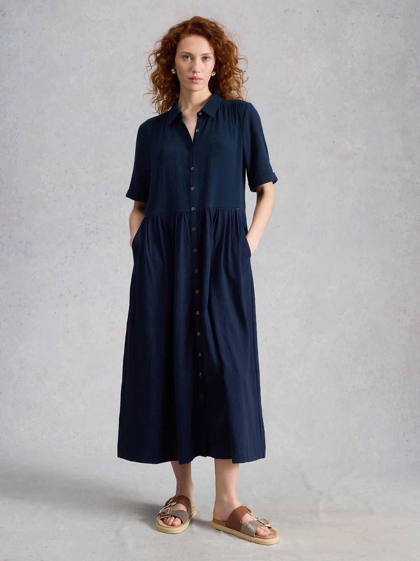 Image 3 of 6 of White Stuff Rylee Double Cloth Shirt Dress