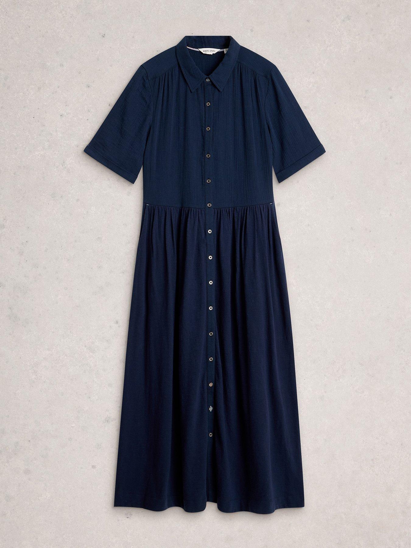Image 5 of 6 of White Stuff Rylee Double Cloth Shirt Dress