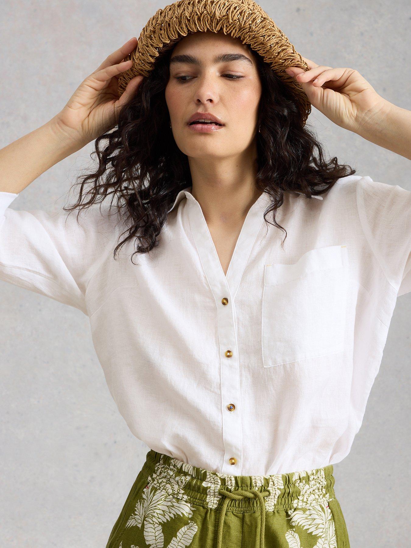 White Stuff Sadie Linen Boyfriend Shirt - White