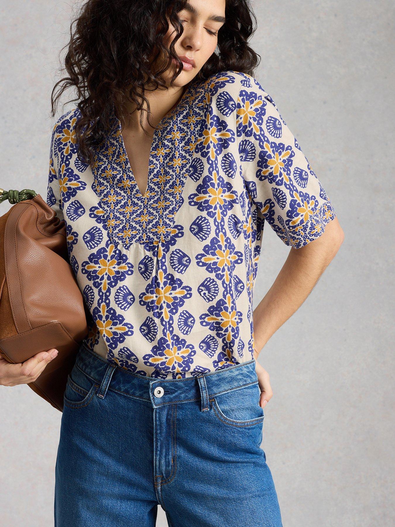 Image 1 of 6 of White Stuff Ash Linen Blend Top