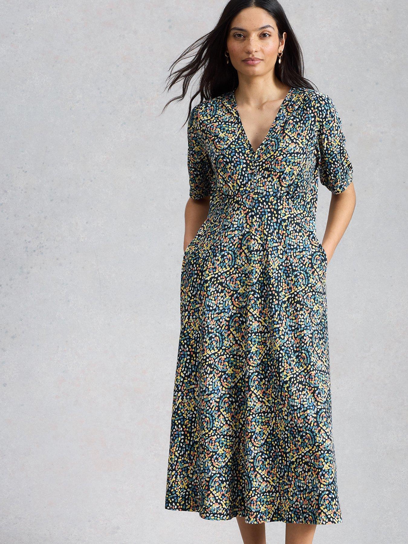 White Stuff Megan Jersey Dress, Blue, Size 14, Women