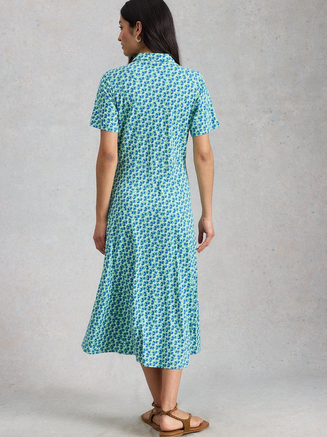 Image 2 of 6 of White Stuff Rua Jersey Shirt Dress - Green