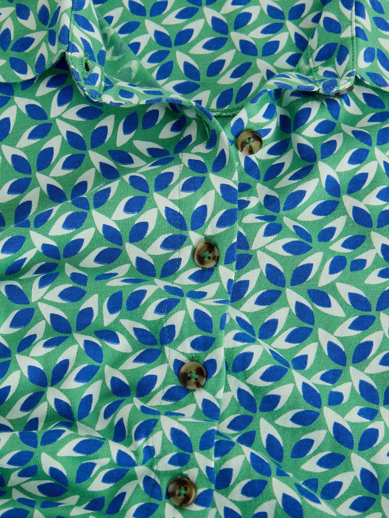 Image 6 of 6 of White Stuff Rua Jersey Shirt Dress - Green