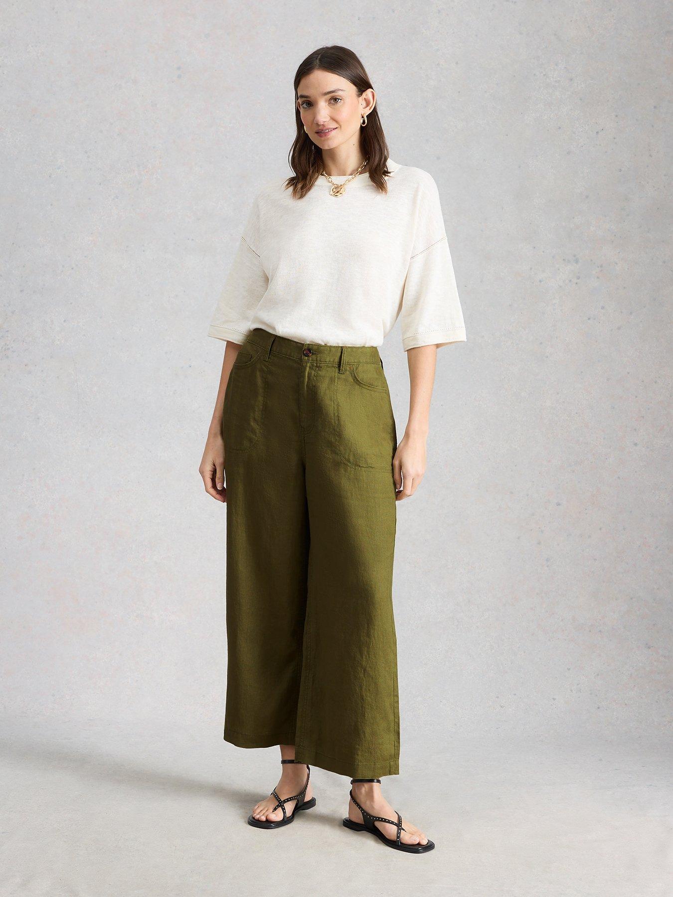 Image 3 of 6 of White Stuff Tia Linen Wide Leg Crop