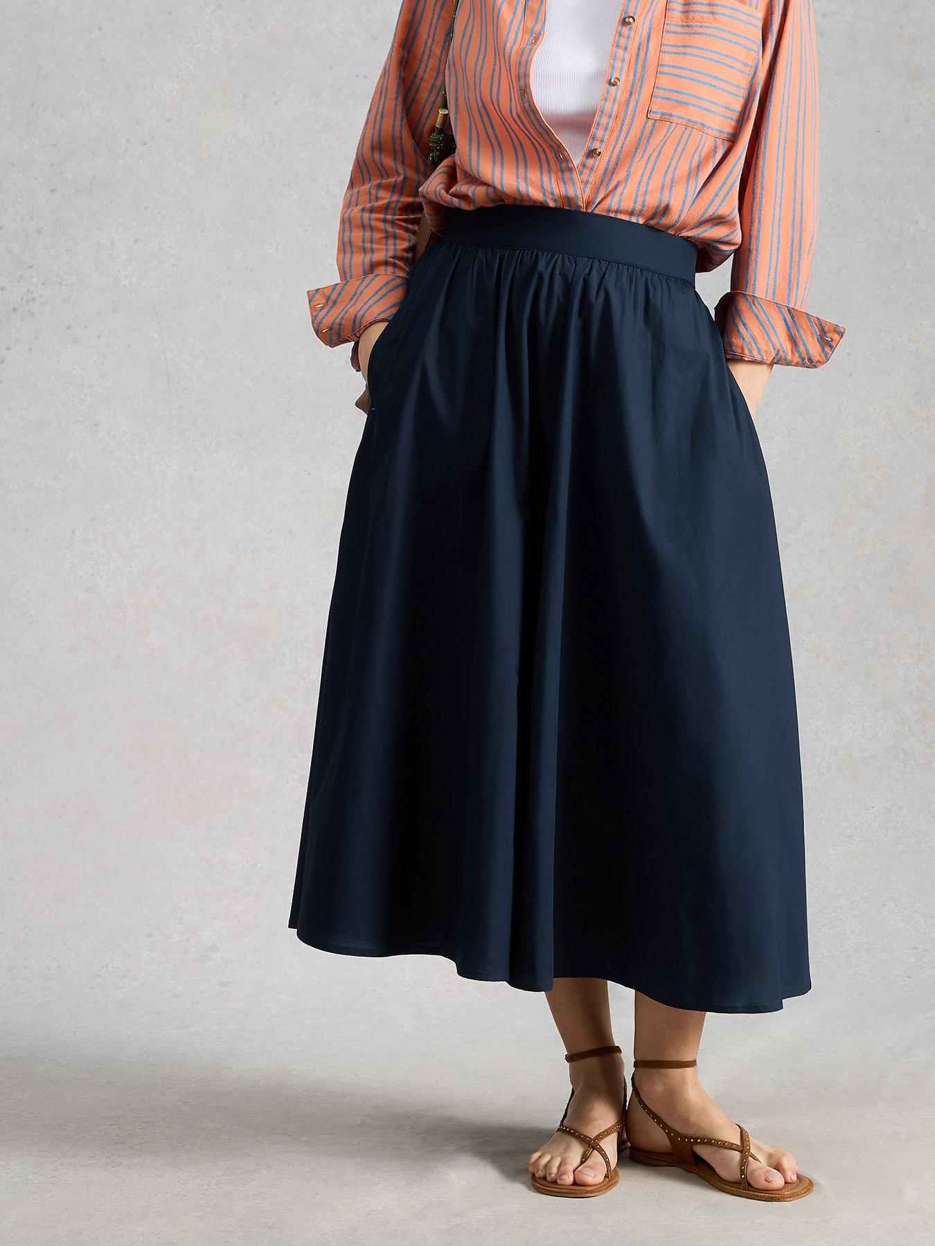 White Stuff Abigail Midi Skirt - Blue