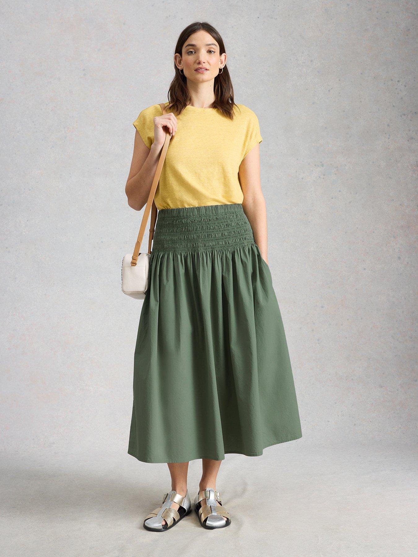 Image 3 of 6 of White Stuff Suri Shirred Midi Skirt
