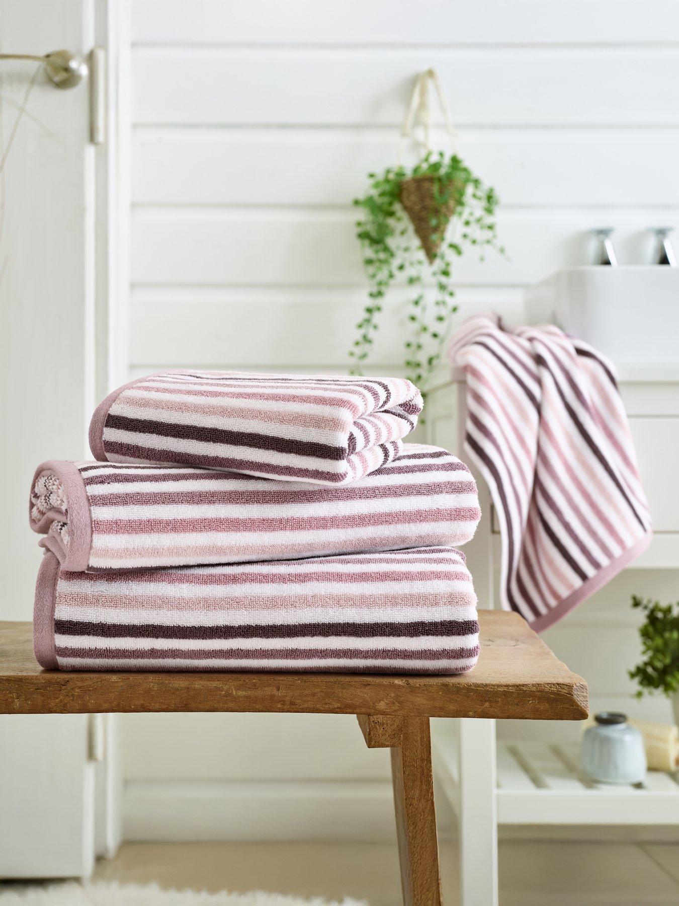 Image 1 of 3 of Deyongs Bliss Linear Stripe Hand Towel -&nbsp;Pink