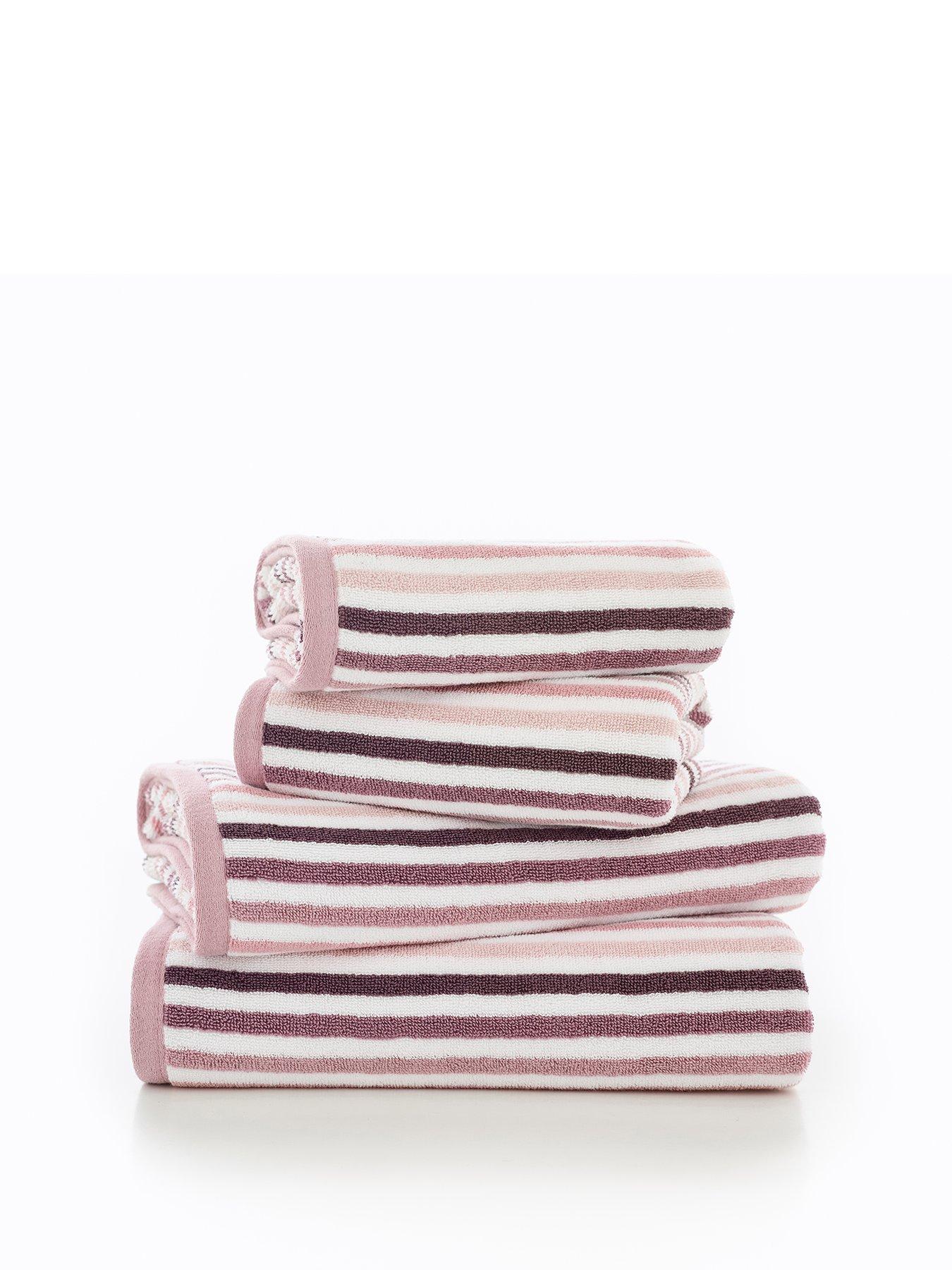 Image 2 of 3 of Deyongs Bliss Linear Stripe Hand Towel -&nbsp;Pink
