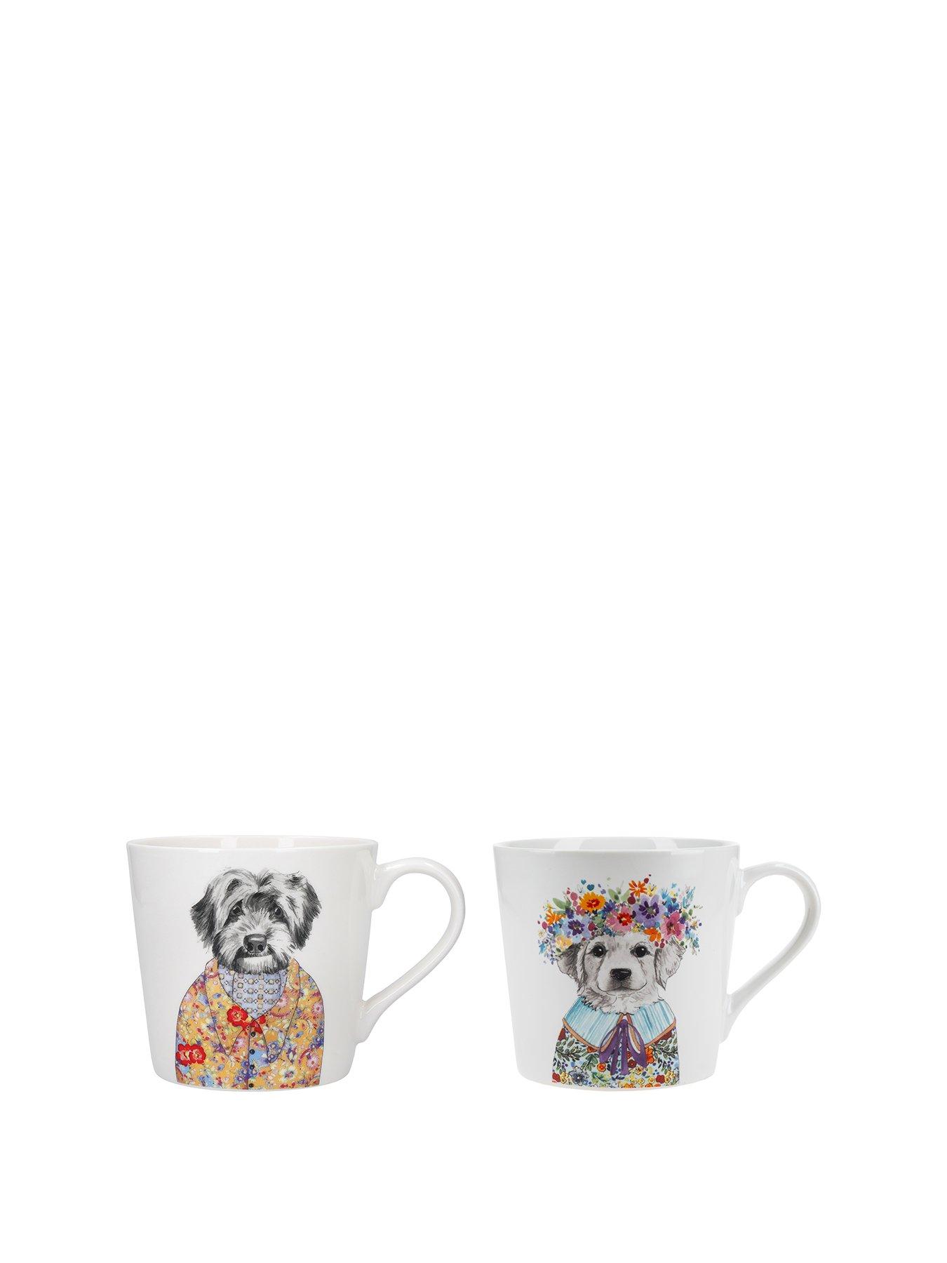 Mikasa TipperleyHill Fine China Mugs Cockapoo Dog Print - Set of 2