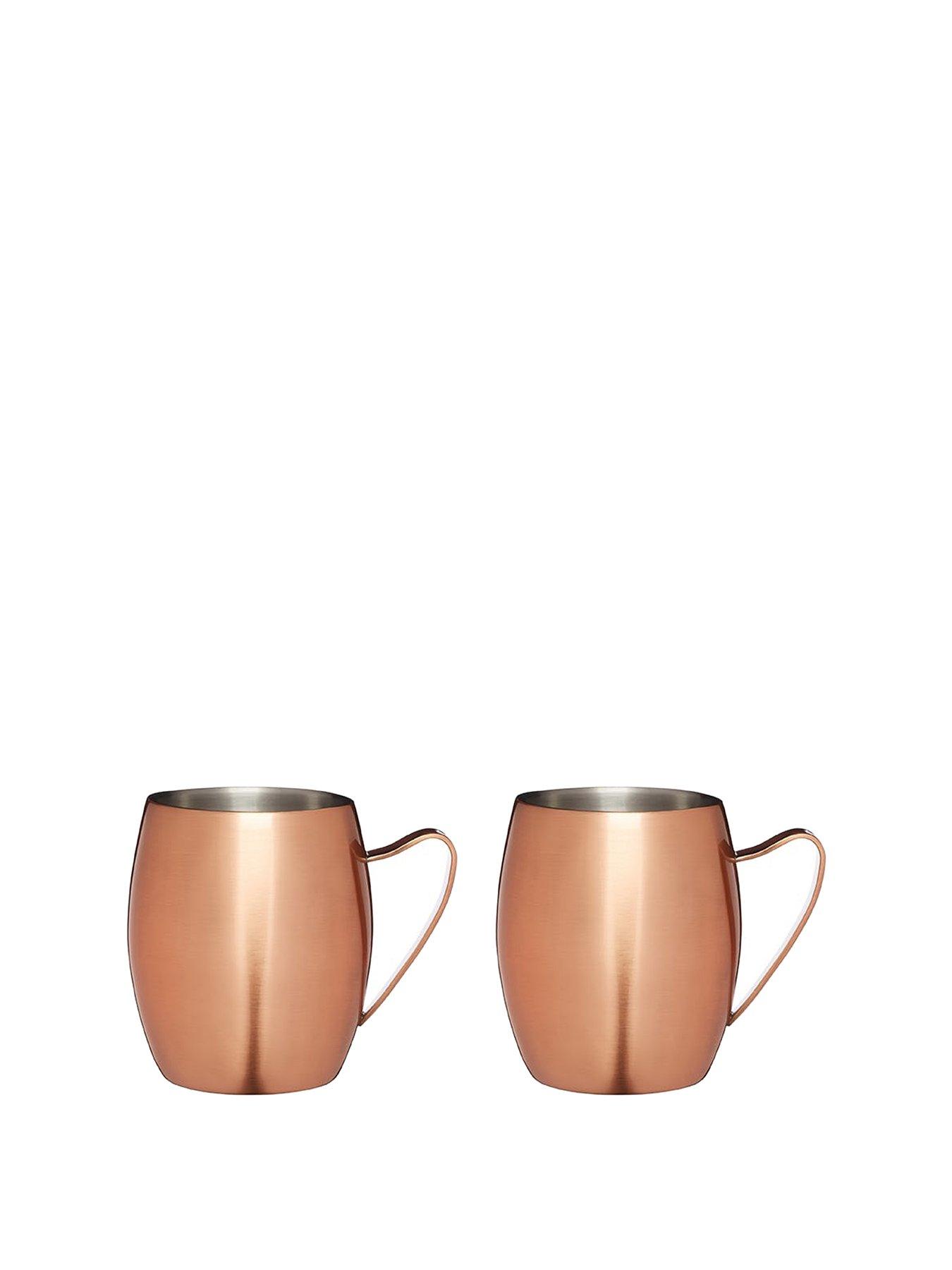 BarCraft Double Walled Moscow Mule Mugs, Copper Finish - Set of 2
