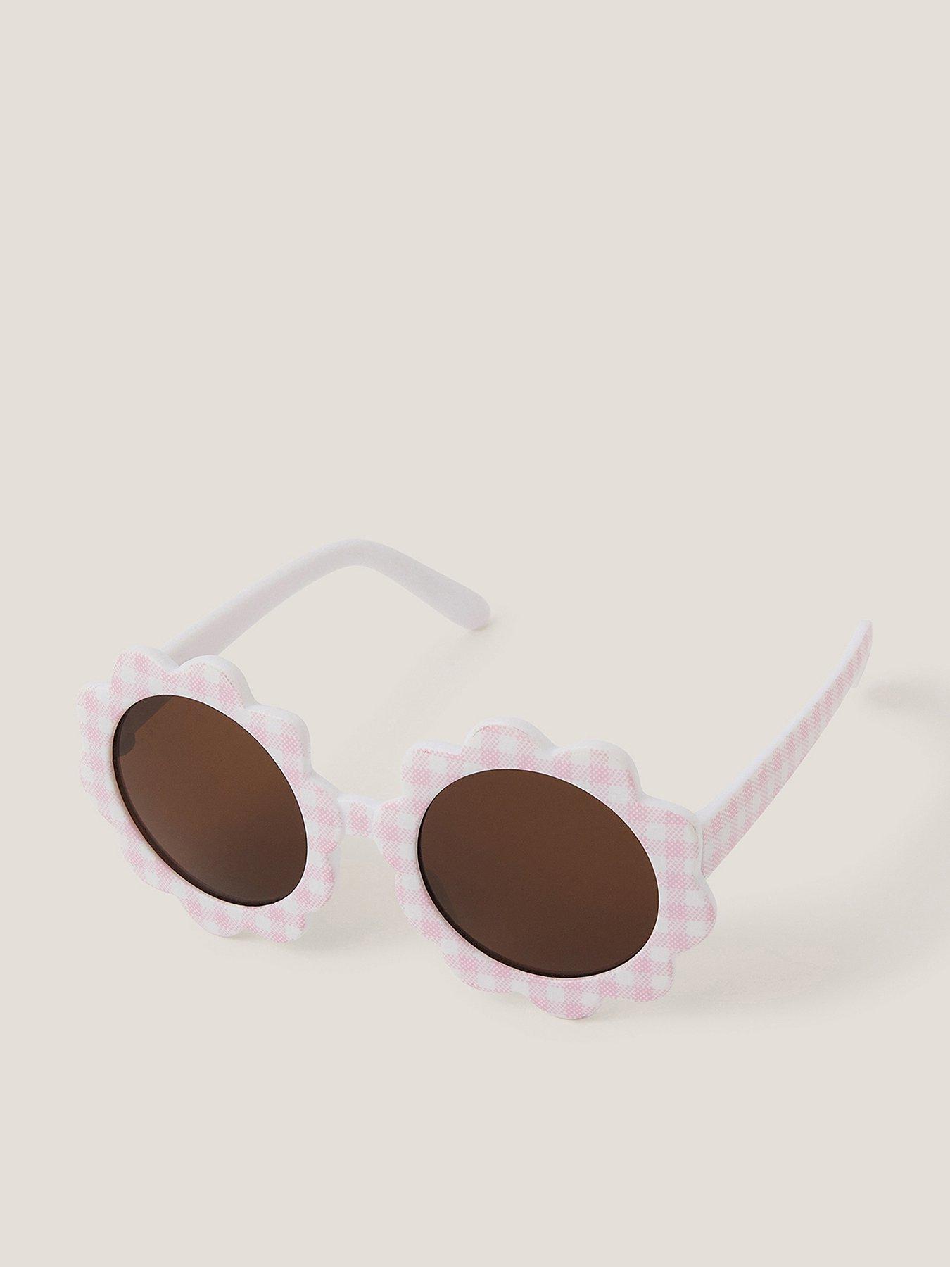 Monsoon Baby Girls Gingham Daisy Sunglasses - Pink