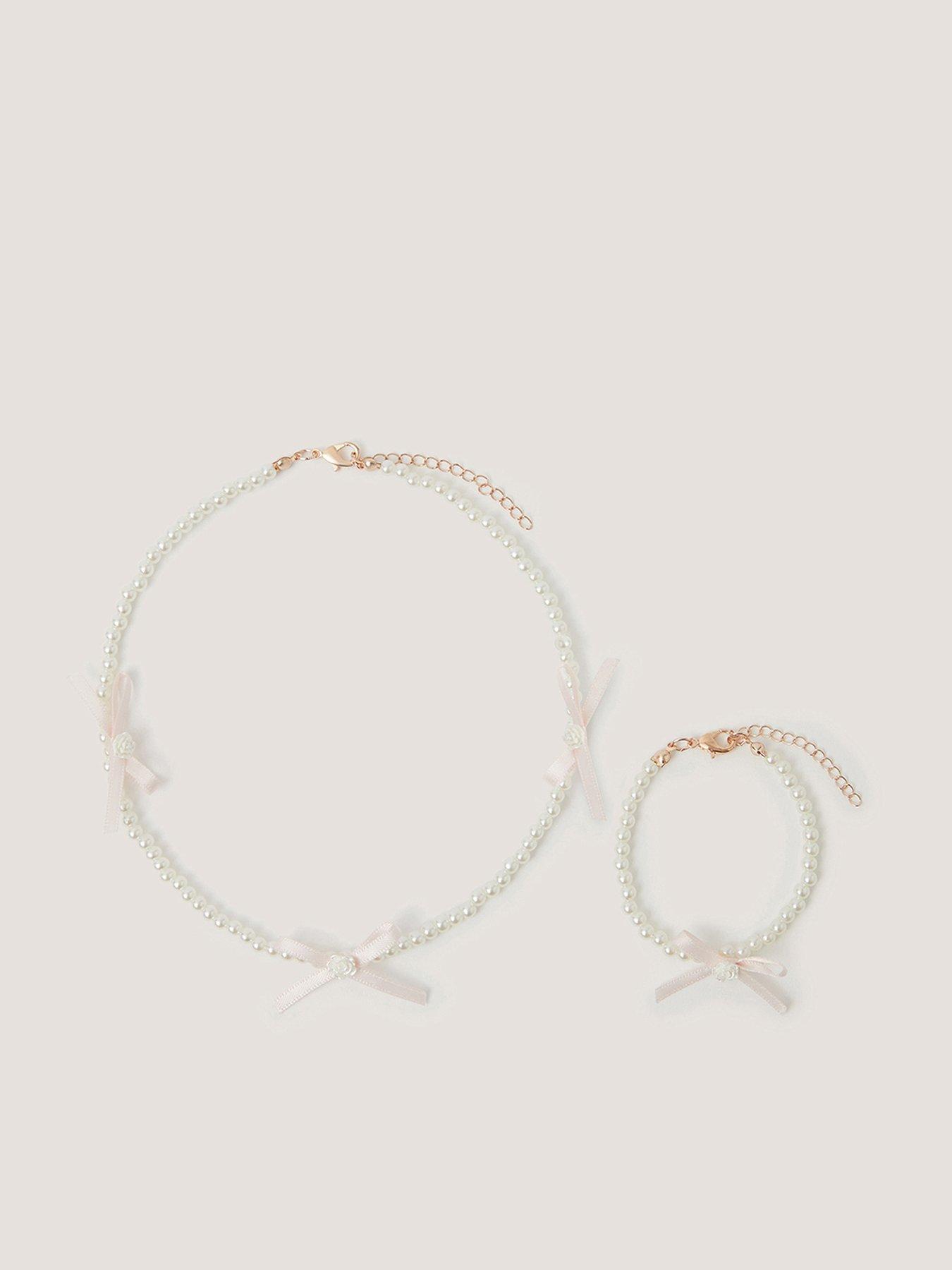 Monsoon Girls Bow Rose Bridesmaid Jewellery Set - Multi