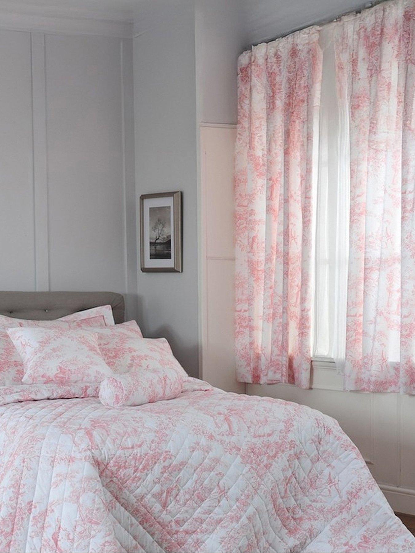 The Lyndon Co TLC 2021 Toile De Jouy Curtains 137cm Pink