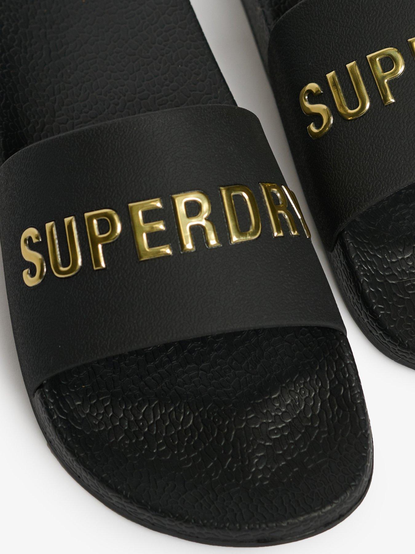 Superdry Premium Metallic Pool Slide - Black | Very