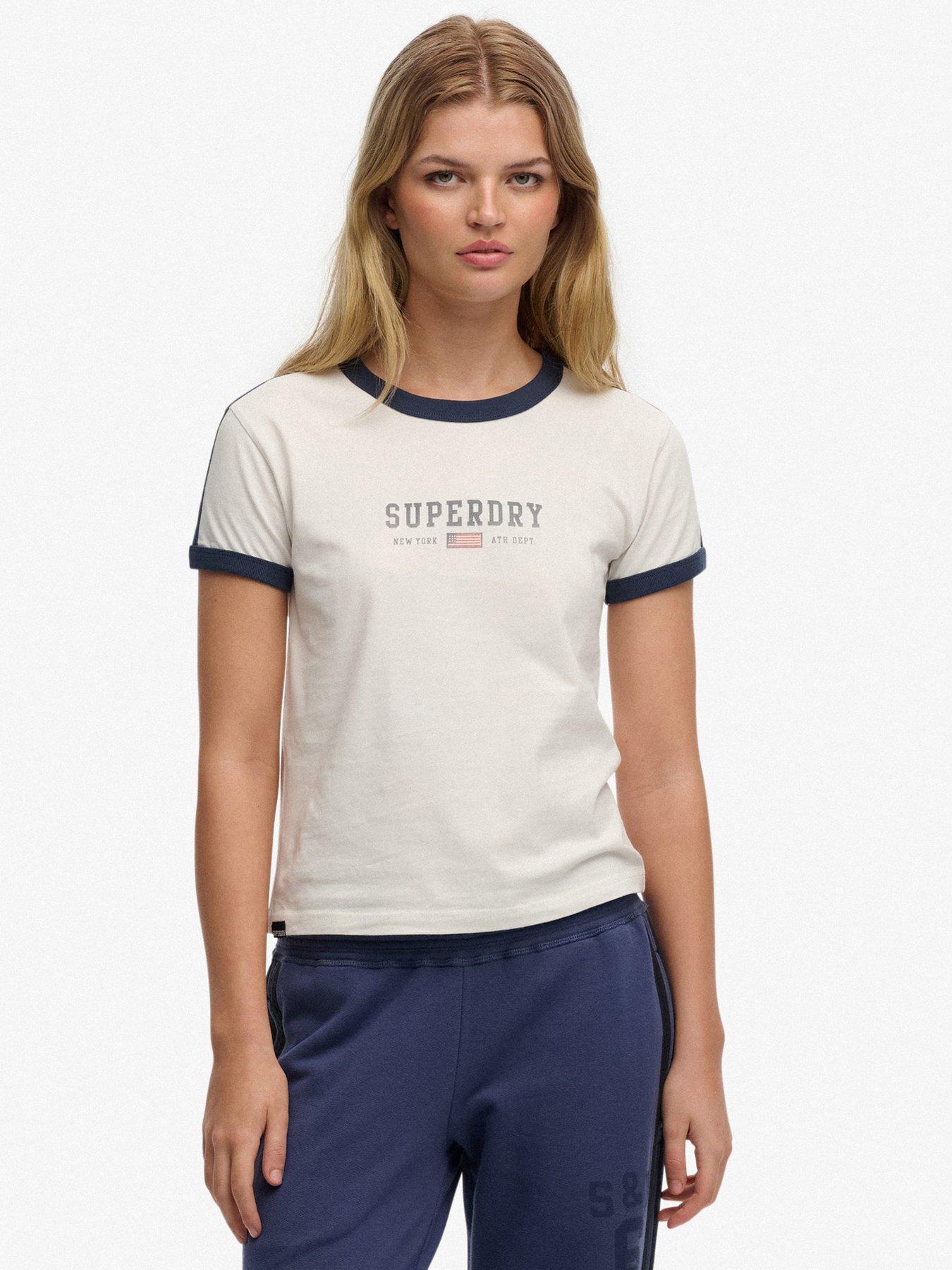 Superdry Ath Ess Graphic Ringer T-Shirt - White