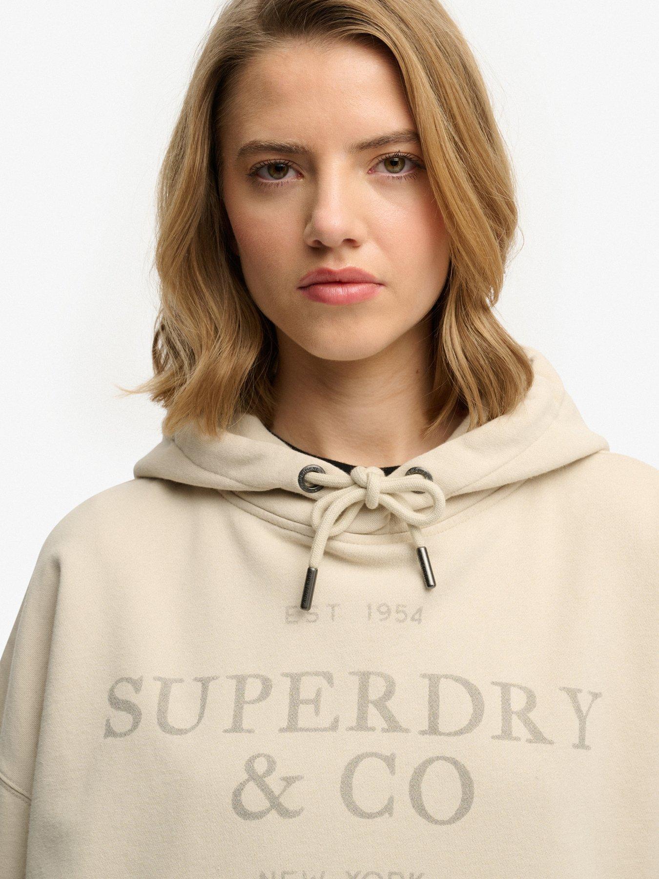 Image 4 of 5 of Superdry Luxe Casual Relaxed Hood - Beige