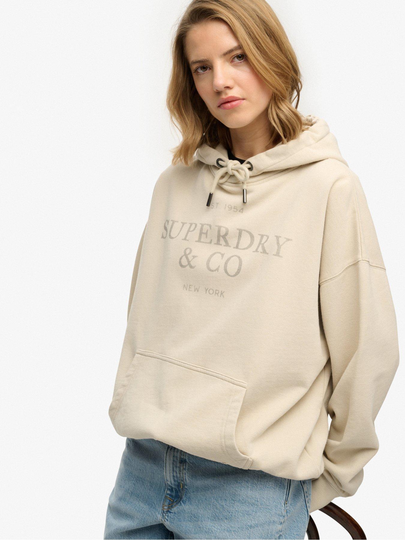 Image 5 of 5 of Superdry Luxe Casual Relaxed Hood - Beige