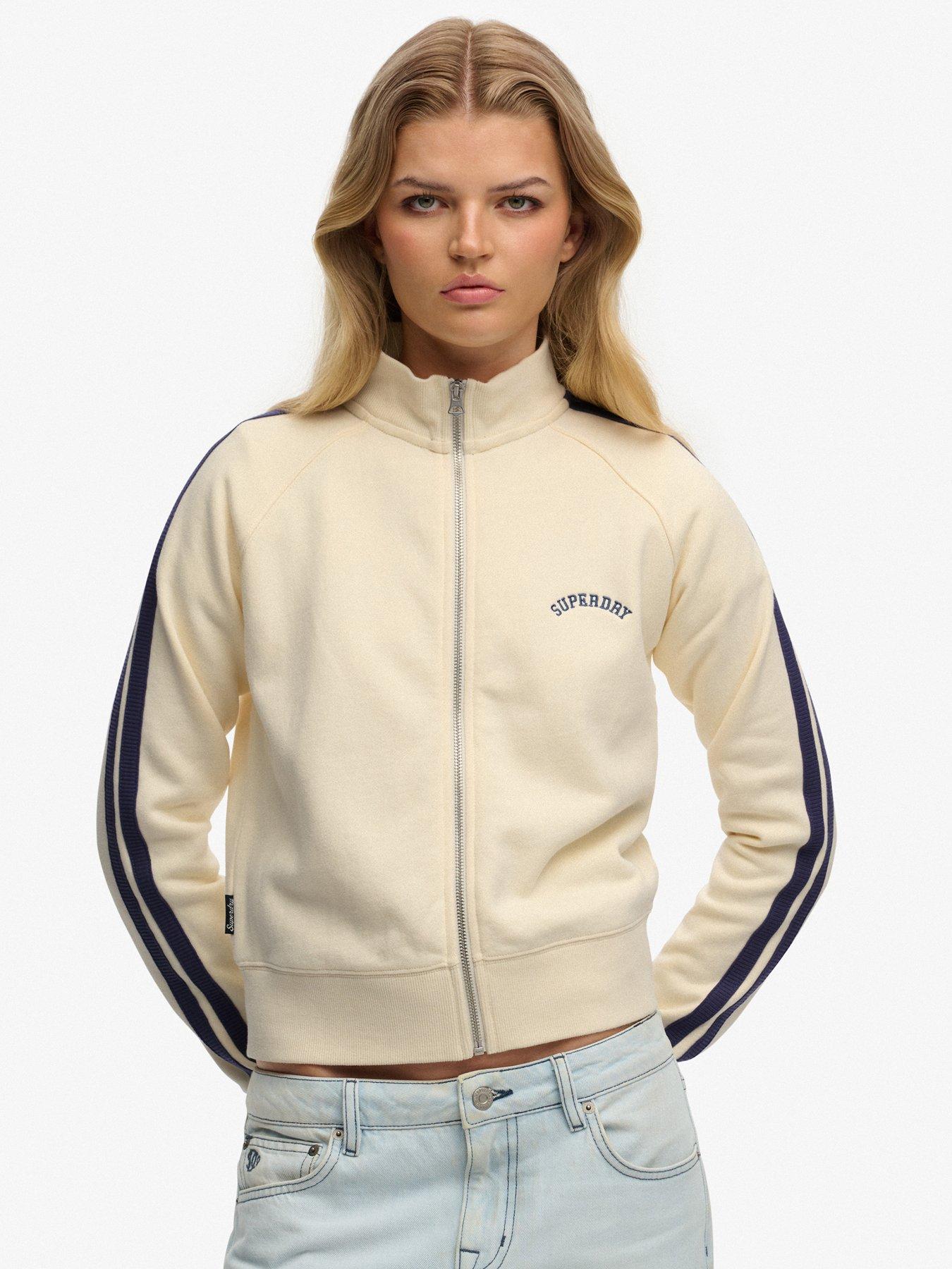 Superdry Essential Logo Zip Track Top - White