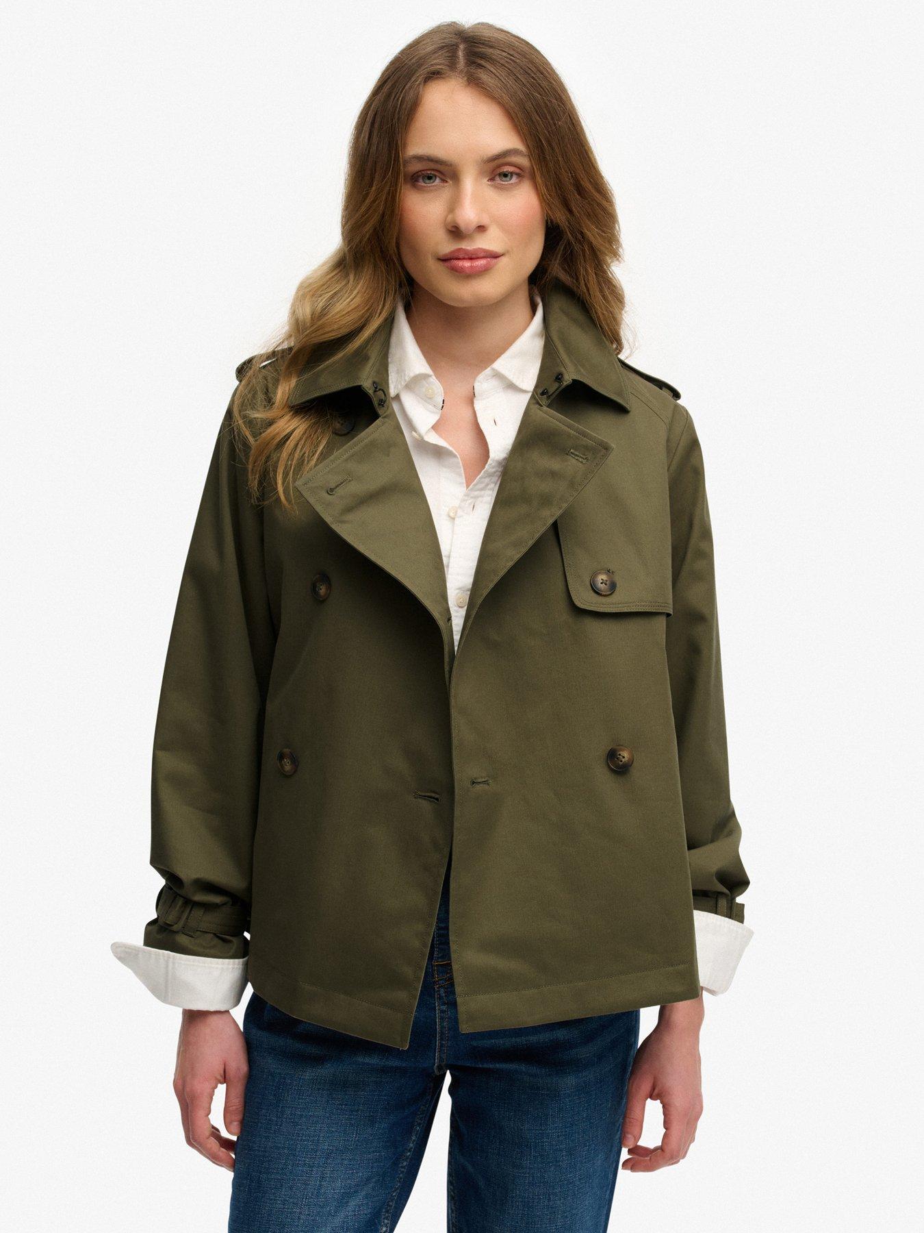 Superdry Short Trench Coat - Green