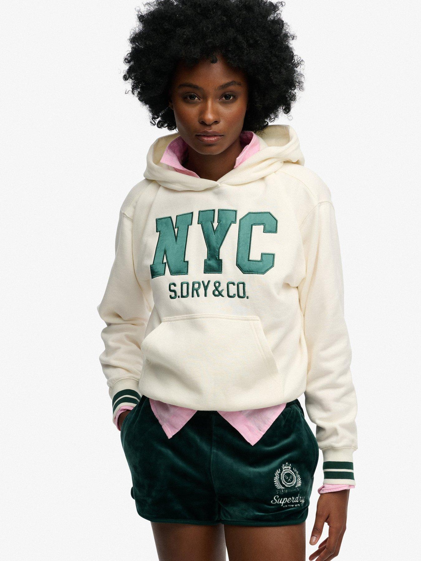Superdry Country Club Varsity Hoodie - Cream