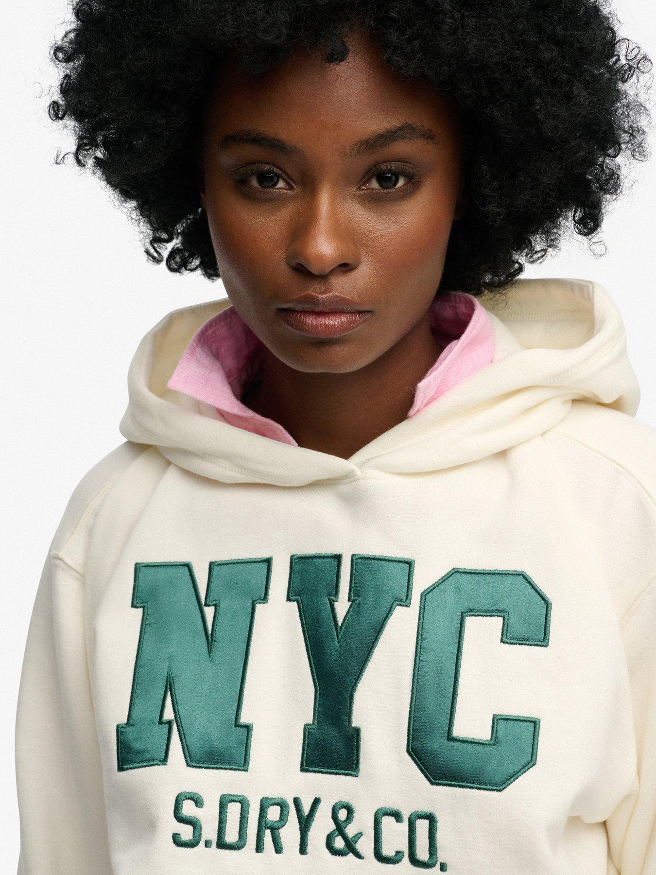 Image 4 of 5 of Superdry Country Club Varsity Hoodie - Cream