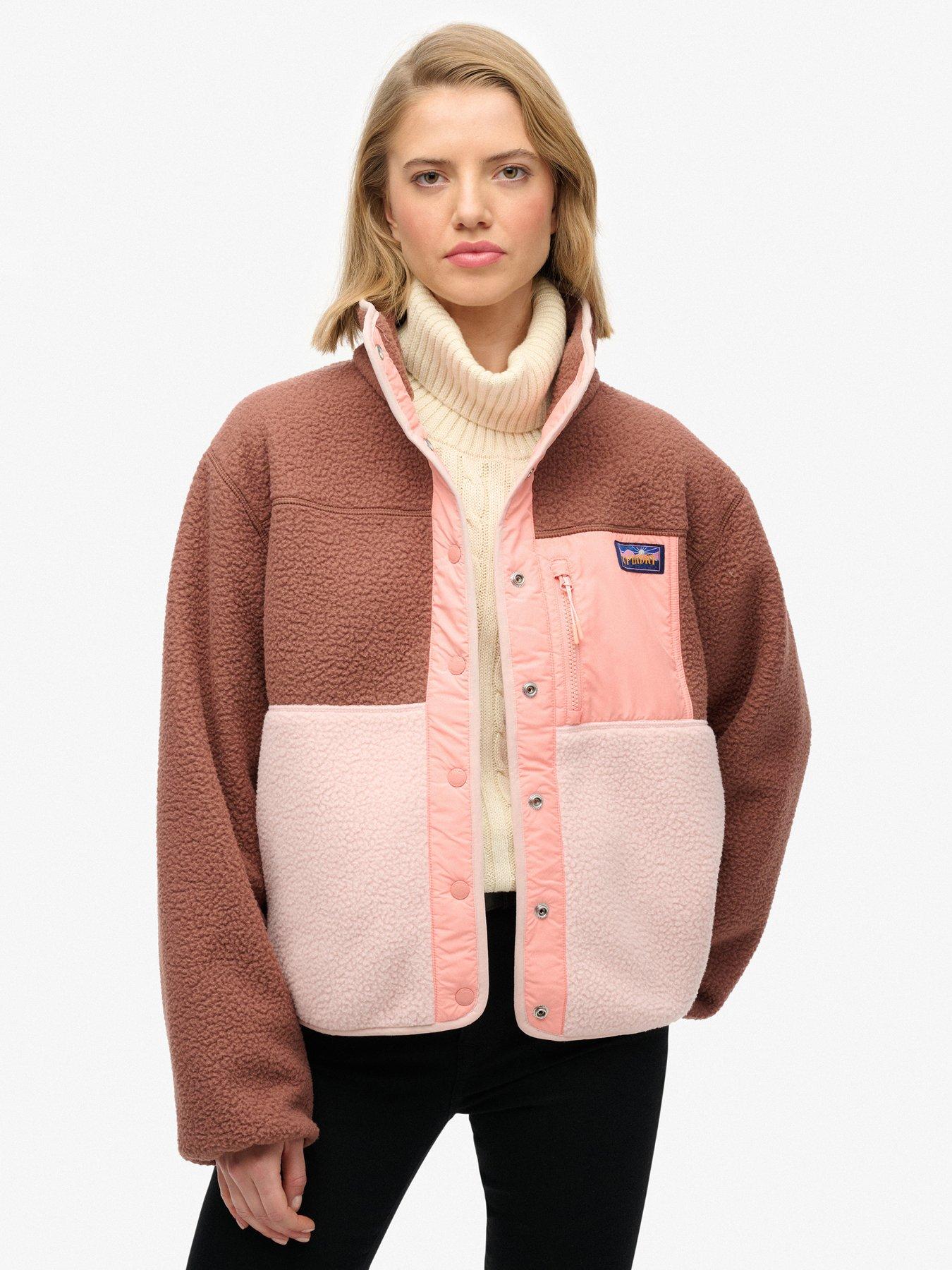 superdry-colour-block-fleece-jacket-brown