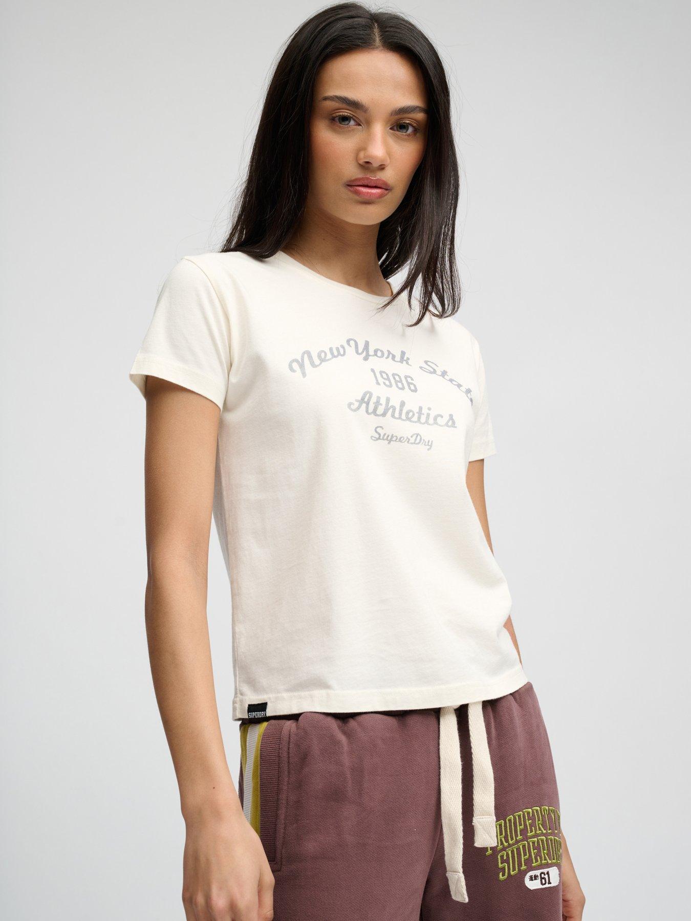 Superdry Athletic Essentials Fitted Graphic T-Shirt - White