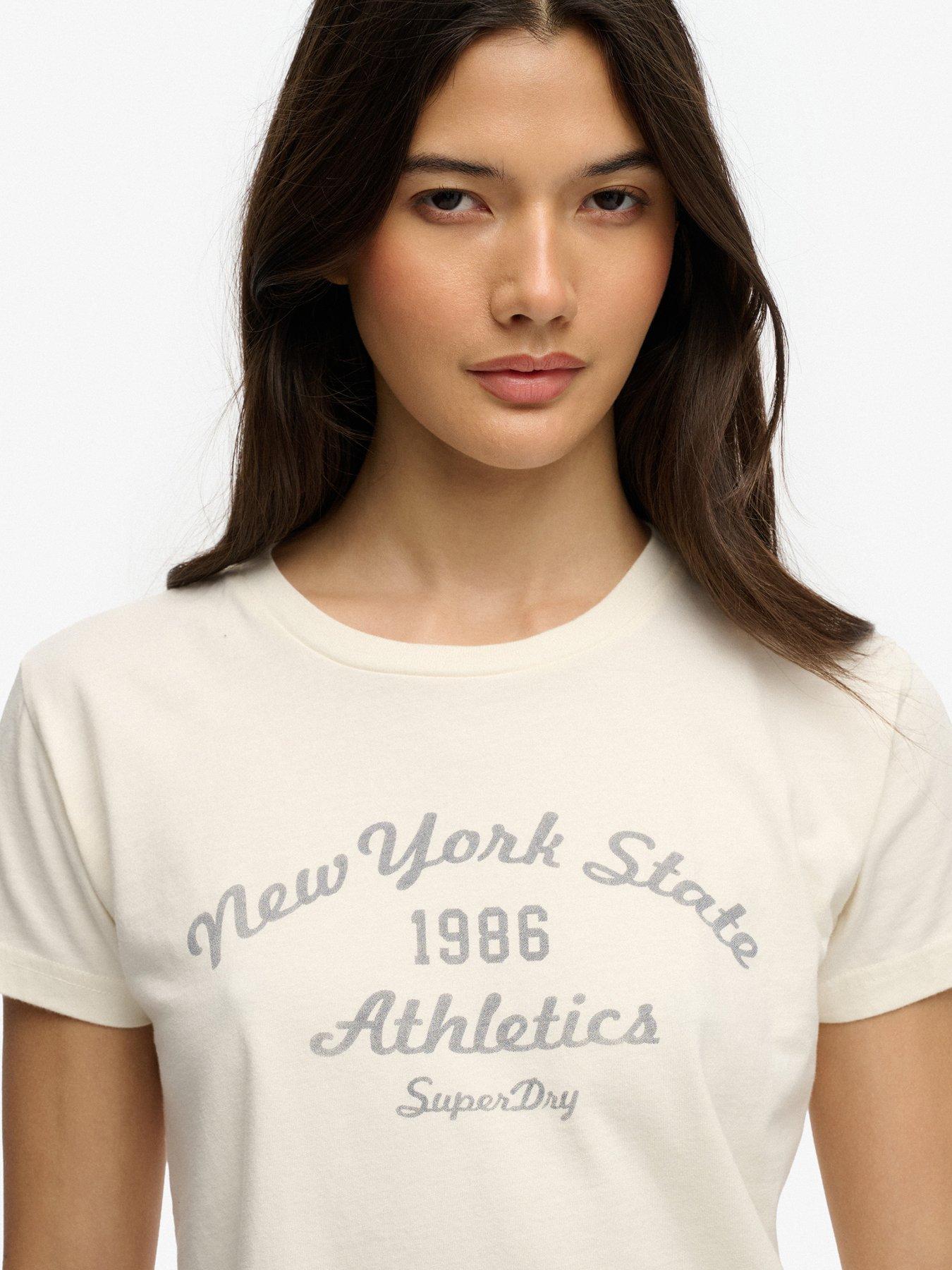 Image 4 of 5 of Superdry Athletic Essentials Fitted Graphic T-Shirt - White