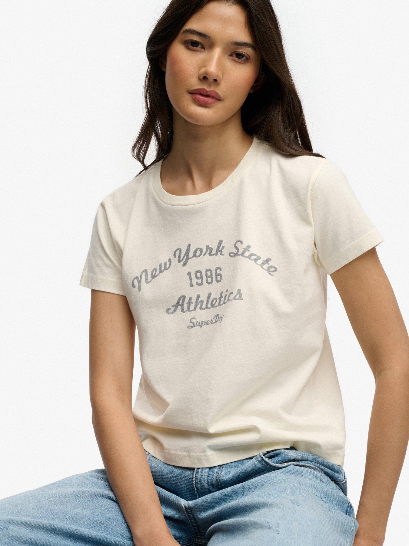 Image 5 of 5 of Superdry Athletic Essentials Fitted Graphic T-Shirt - White