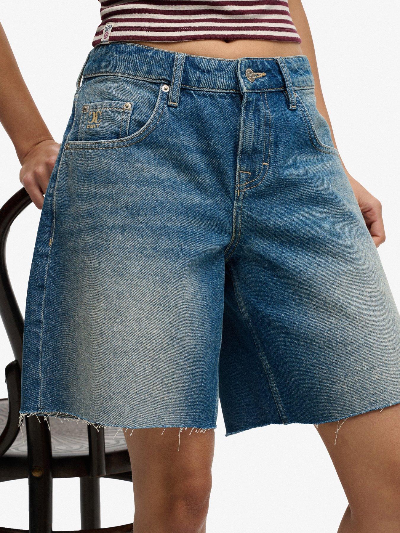 Superdry Mid Rise Baggy Short - Blue