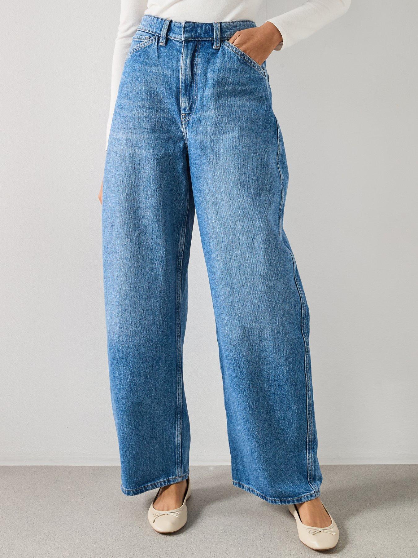 Mango Mid Rise Balloon Jeans - Blue