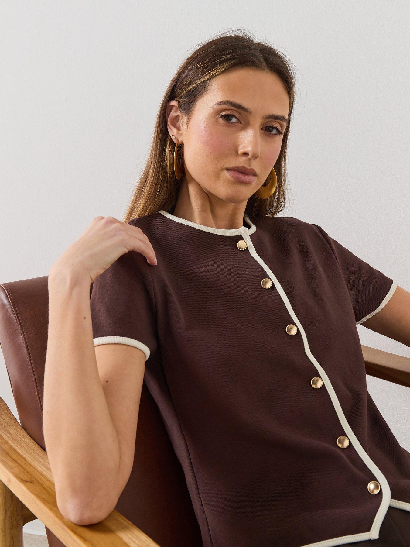 Image 5 of 6 of Mango Portbi Top - Brown