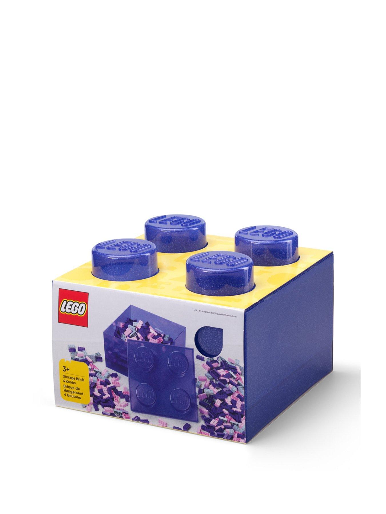 LEGO Storage Brick 4 Top Lid Glitter Violet