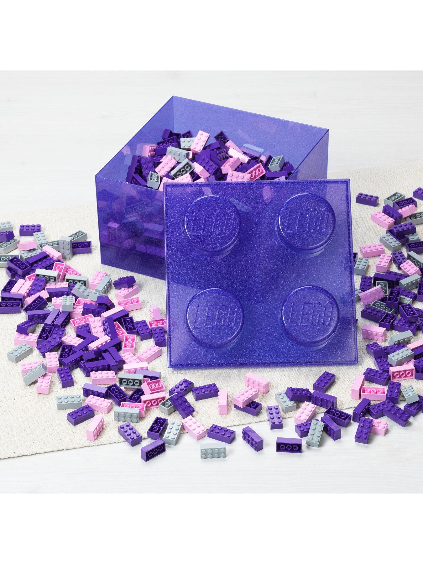 Image 2 of 4 of LEGO Storage Brick 4 Top Lid Glitter Violet