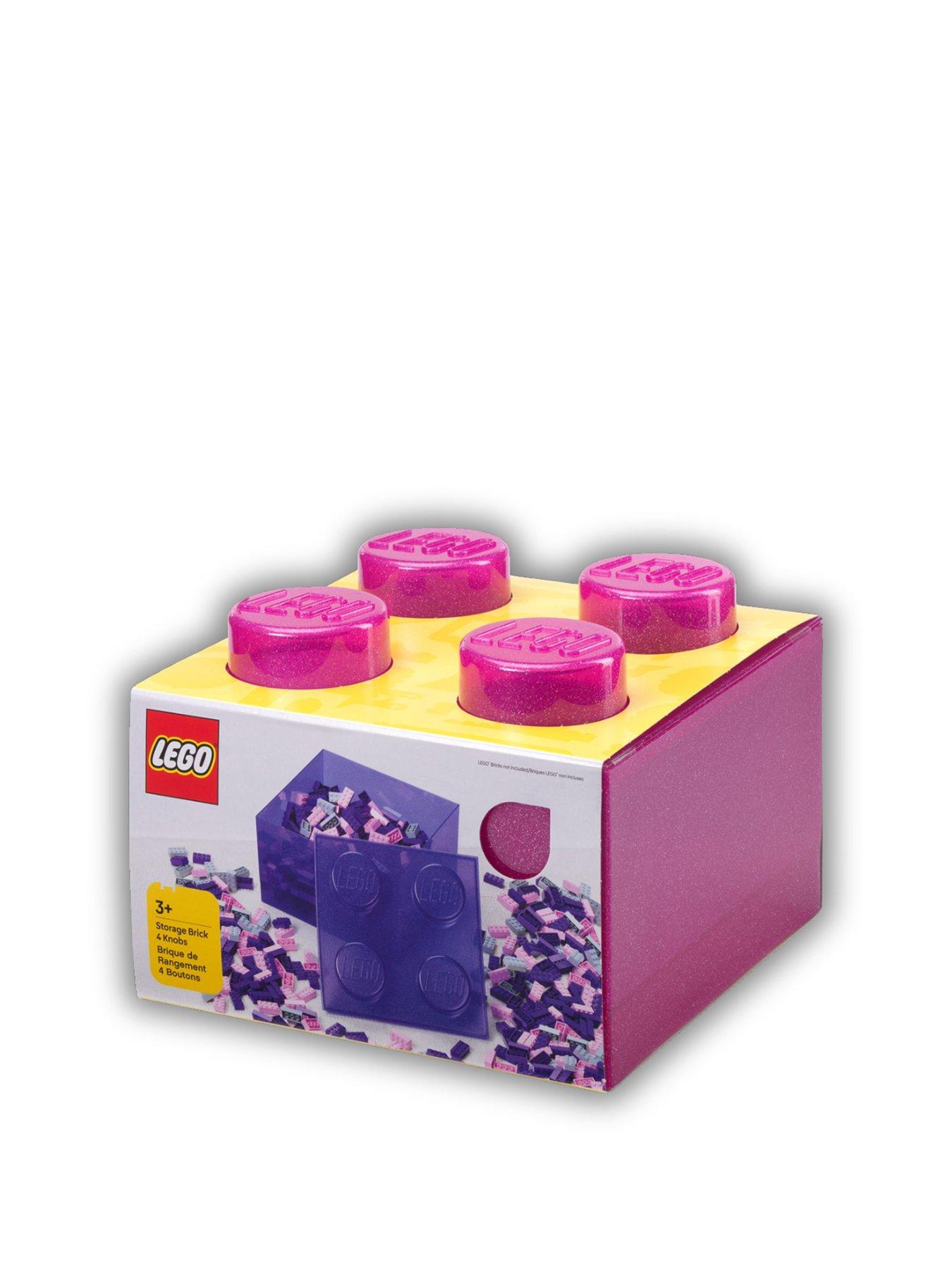 LEGO Storage Brick 4 Top Lid Glitter Medium Violet