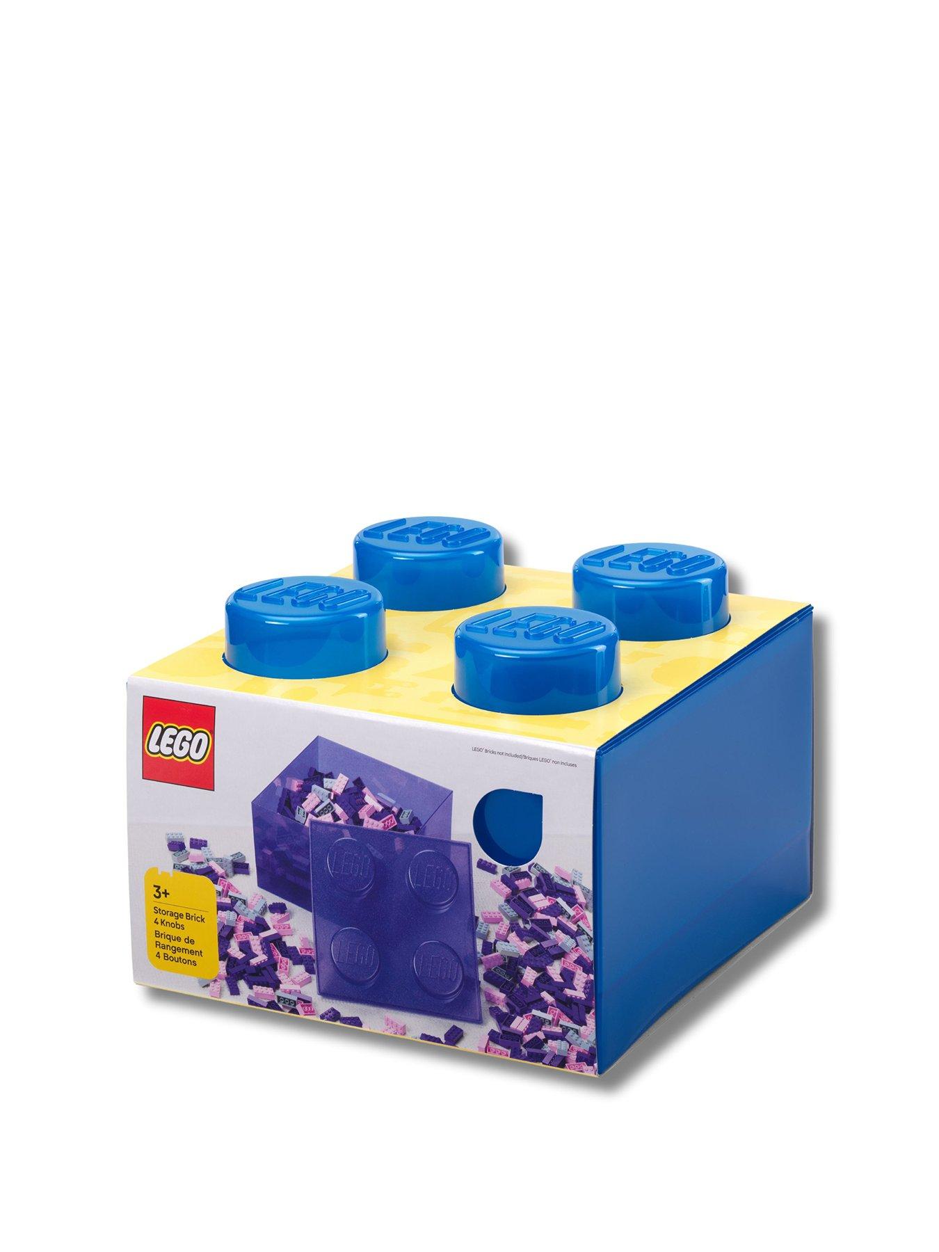 LEGO Storage Brick 4 Top Lid Translucent Blue