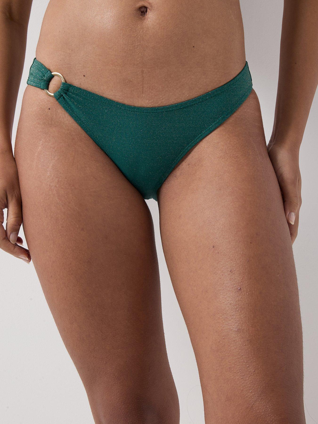 Image 1 of 6 of PIECES Laomi Lurex Bikini Ring Brief - Green