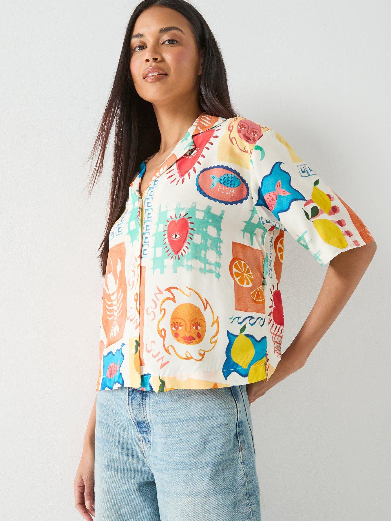 Image 1 of 5 of PIECES Pcklarisa Short Sleeve Shirt - White