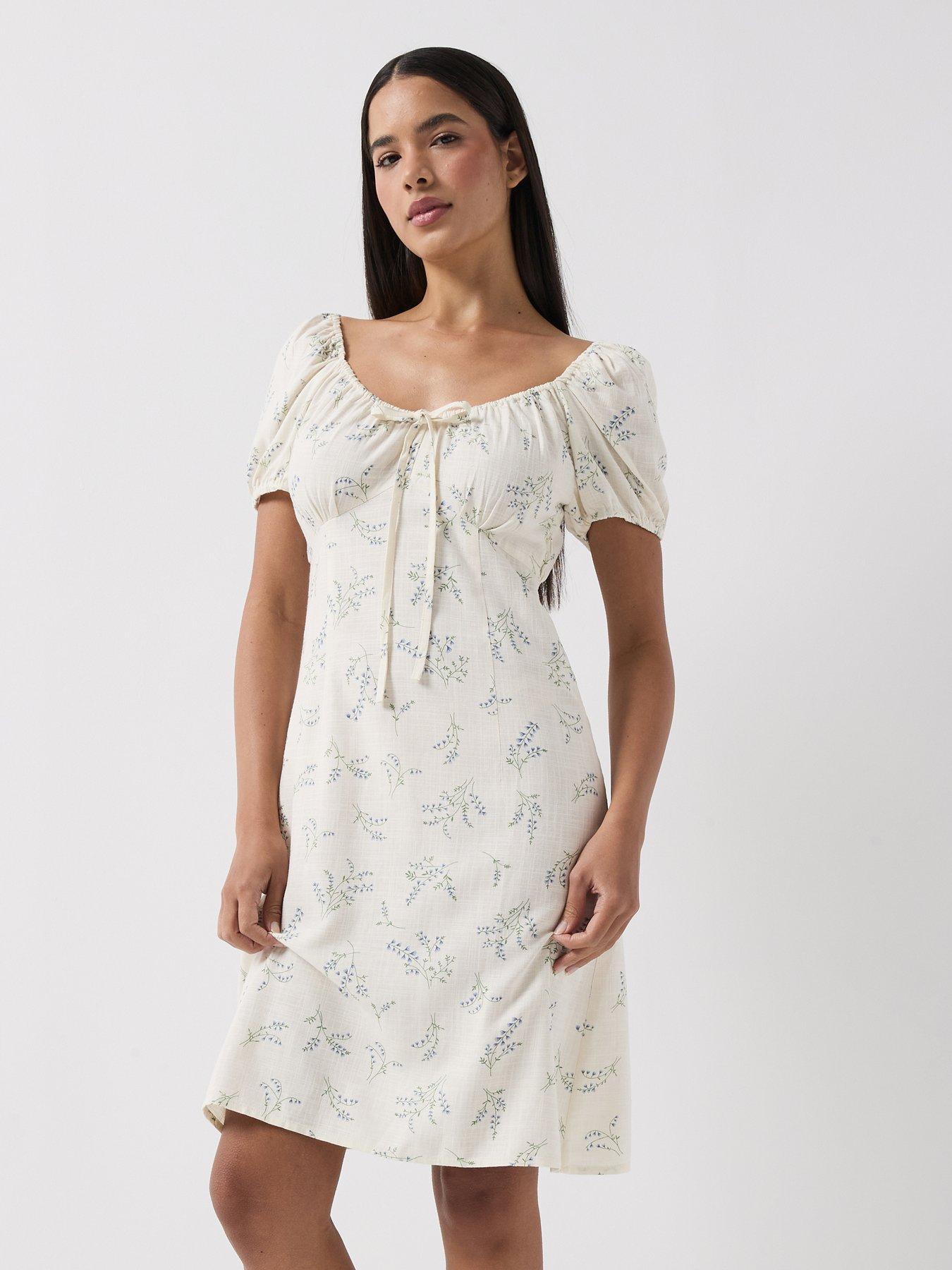 Only Onllyrida S/s Tie Detail Dress Wvn