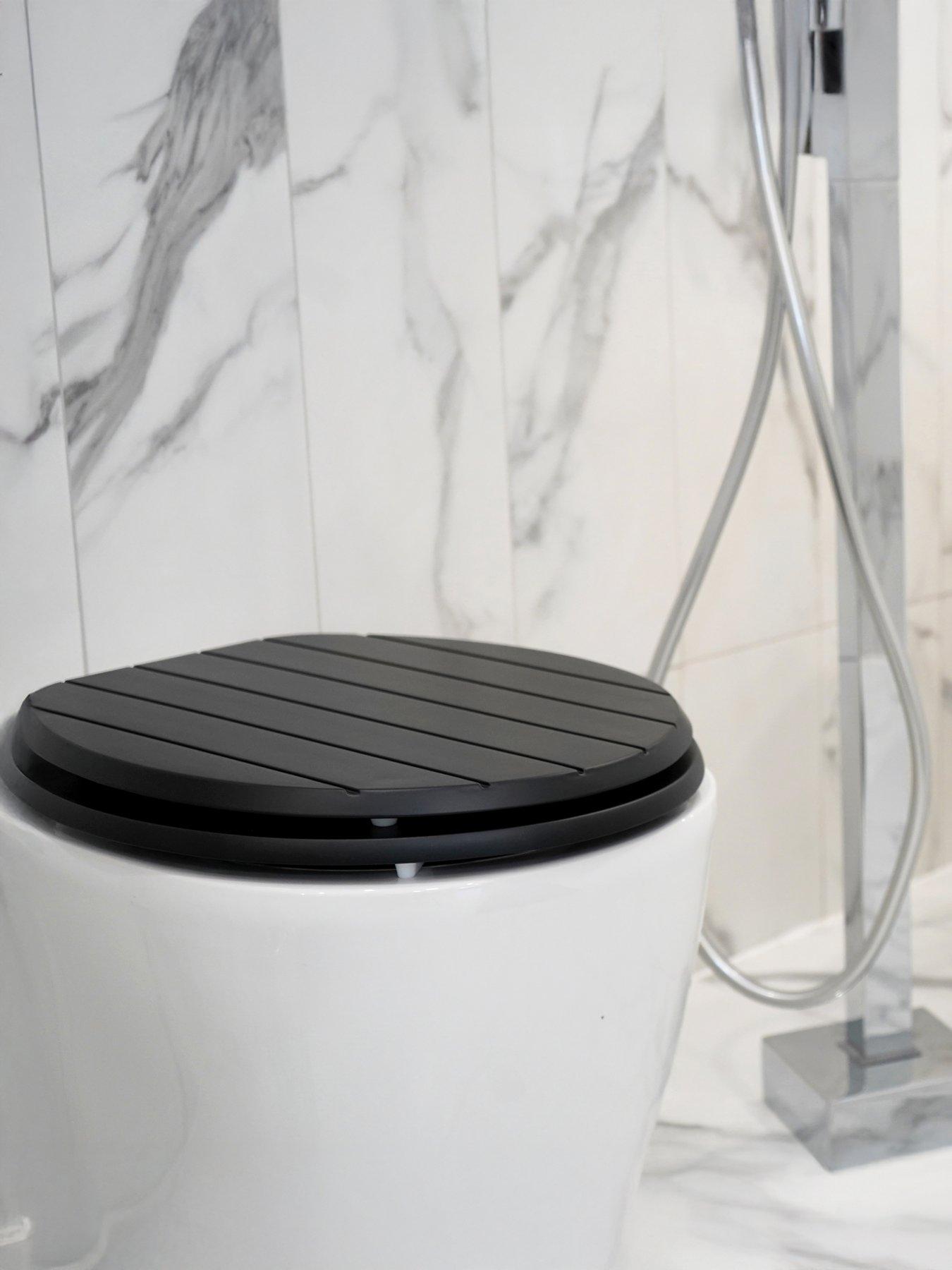 Image 1 of 3 of AQUALONA Tongue &amp; Groove Toilet Seat Black