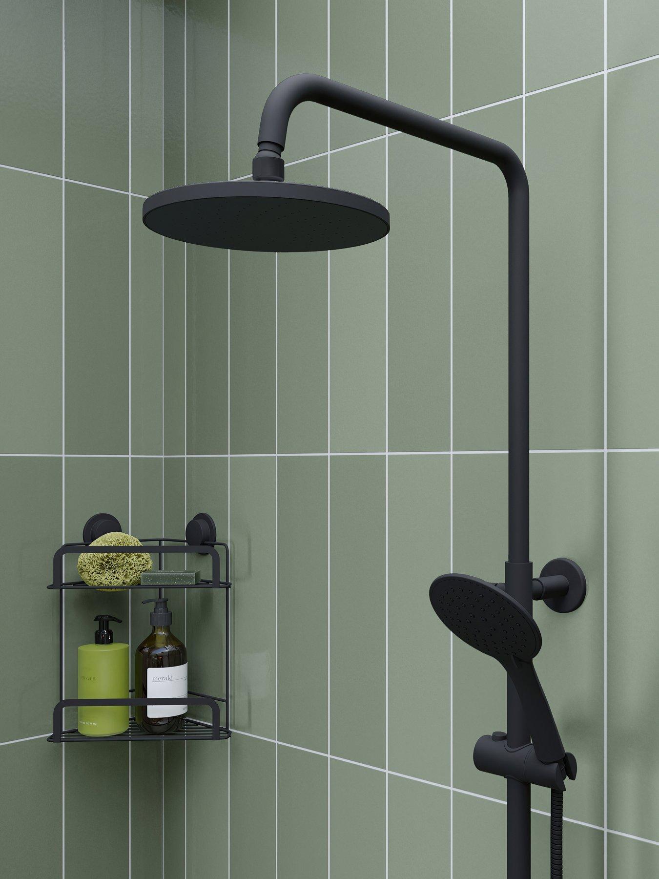 Croydex Presion Pressure Boost Rain Shower Head Matt Black