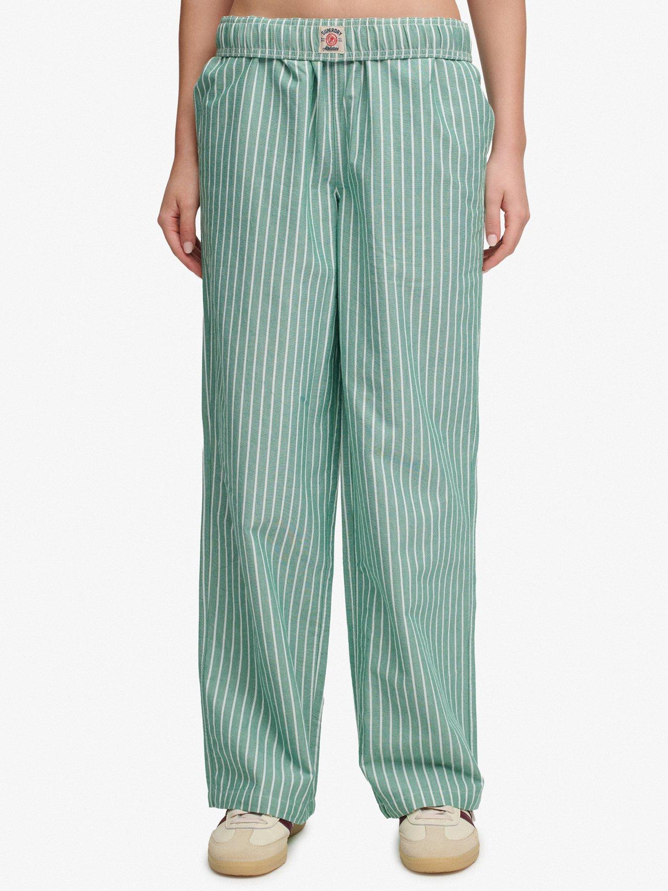 Superdry Cotton Stripe Trousers - Green